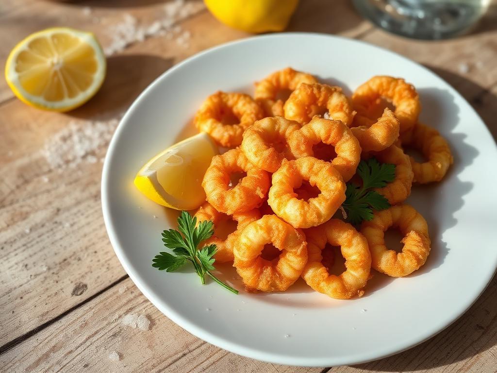 Ricetta Anelli di Calamari Fritti — Antipasti