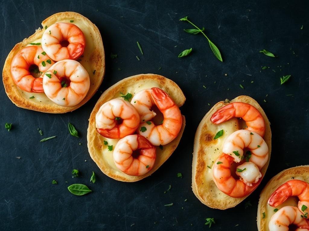 Ricetta Crostini ai Gamberetti — Antipasti